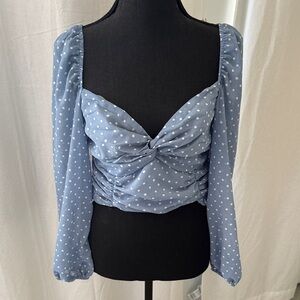Blue Polka Dot Women's crop Top